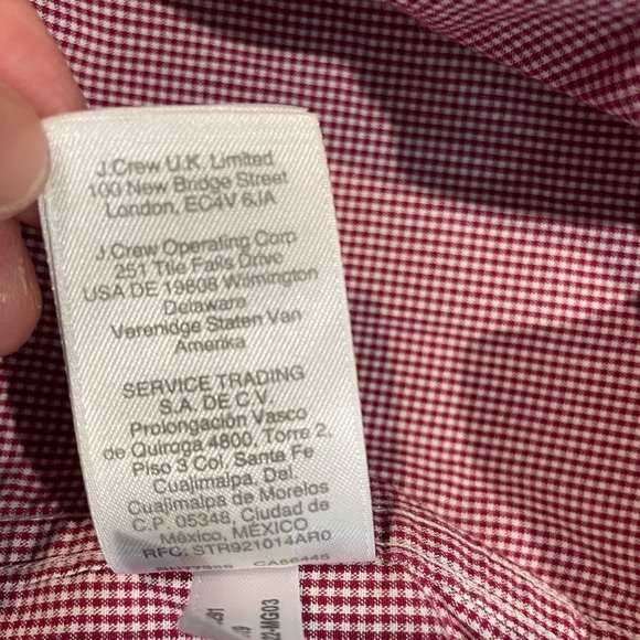 J.Crew Casual Shirt Mens M Flex Red Wine & White Button Up Long Sleeve - Picture 8 of 12
